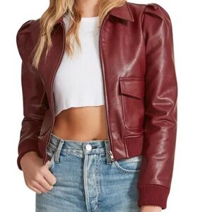 BB Dakota Boss Mode Faux Leather Jacket in Beet